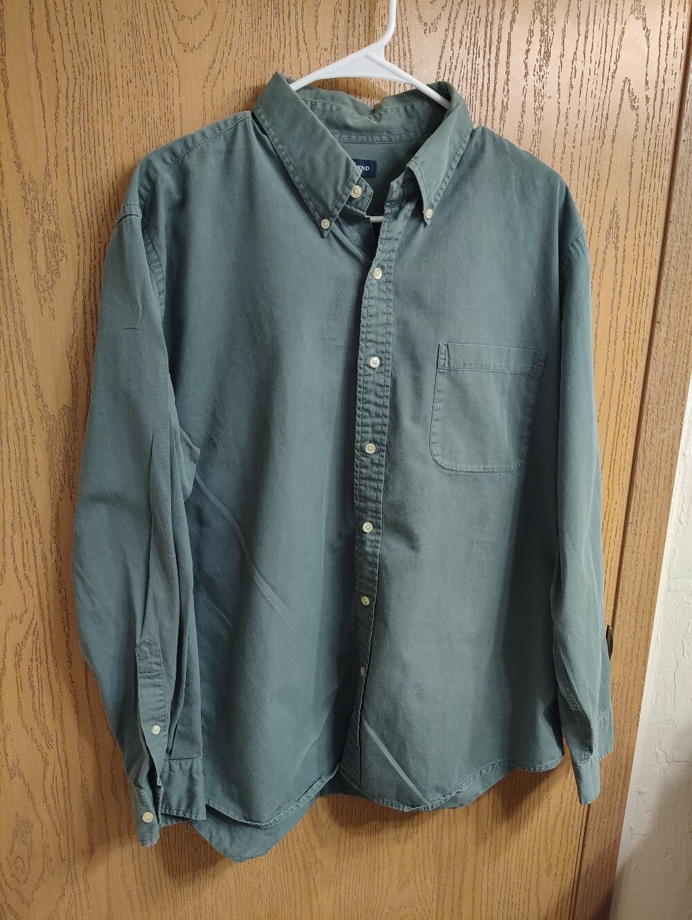 Lands' End Men's Button-Down Shirt in Dusky Teal